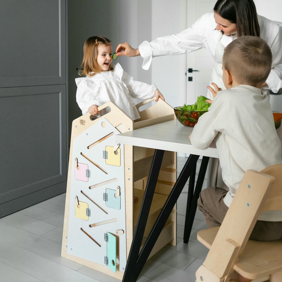 Play XL tanulótorony, asztal és szék – vanília BusyKids