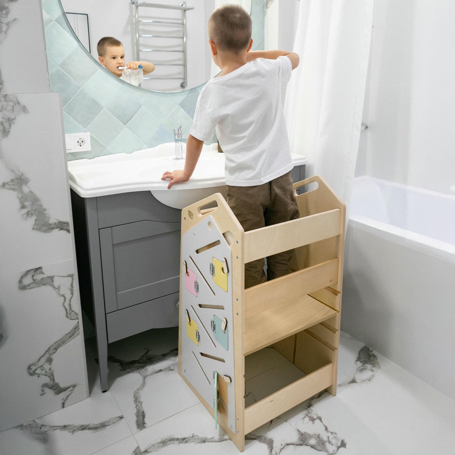 Play XL tanulótorony, asztal és szék – vanília BusyKids