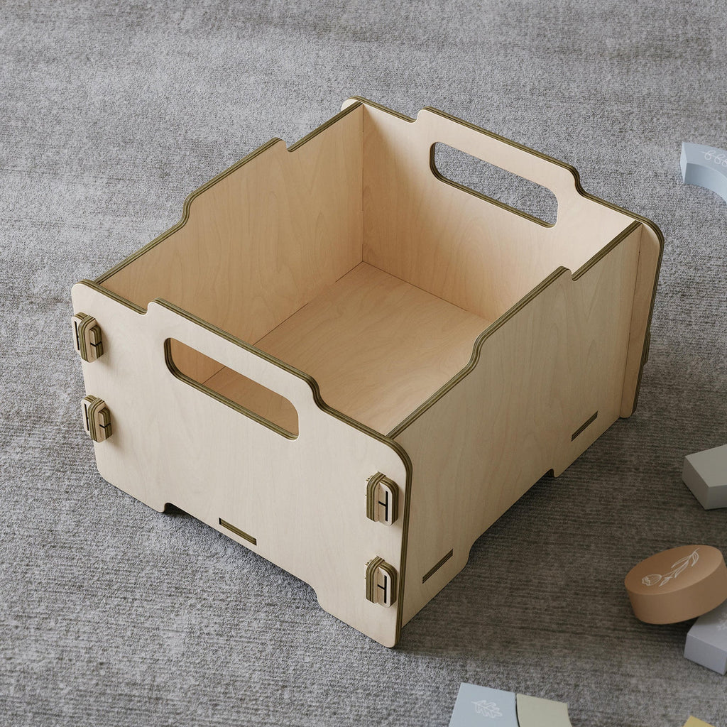 Egymásra rakható játéktároló doboz – natúr BusyKids
