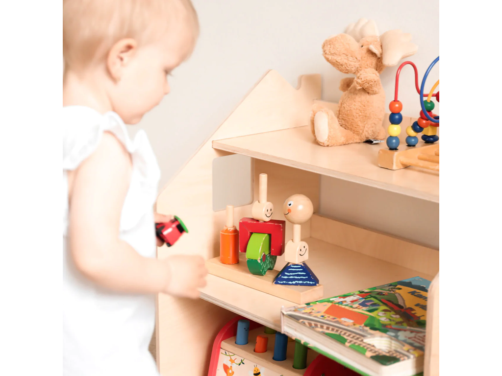 Montessori játéktároló polc – natúr – BusyKids BusyKids