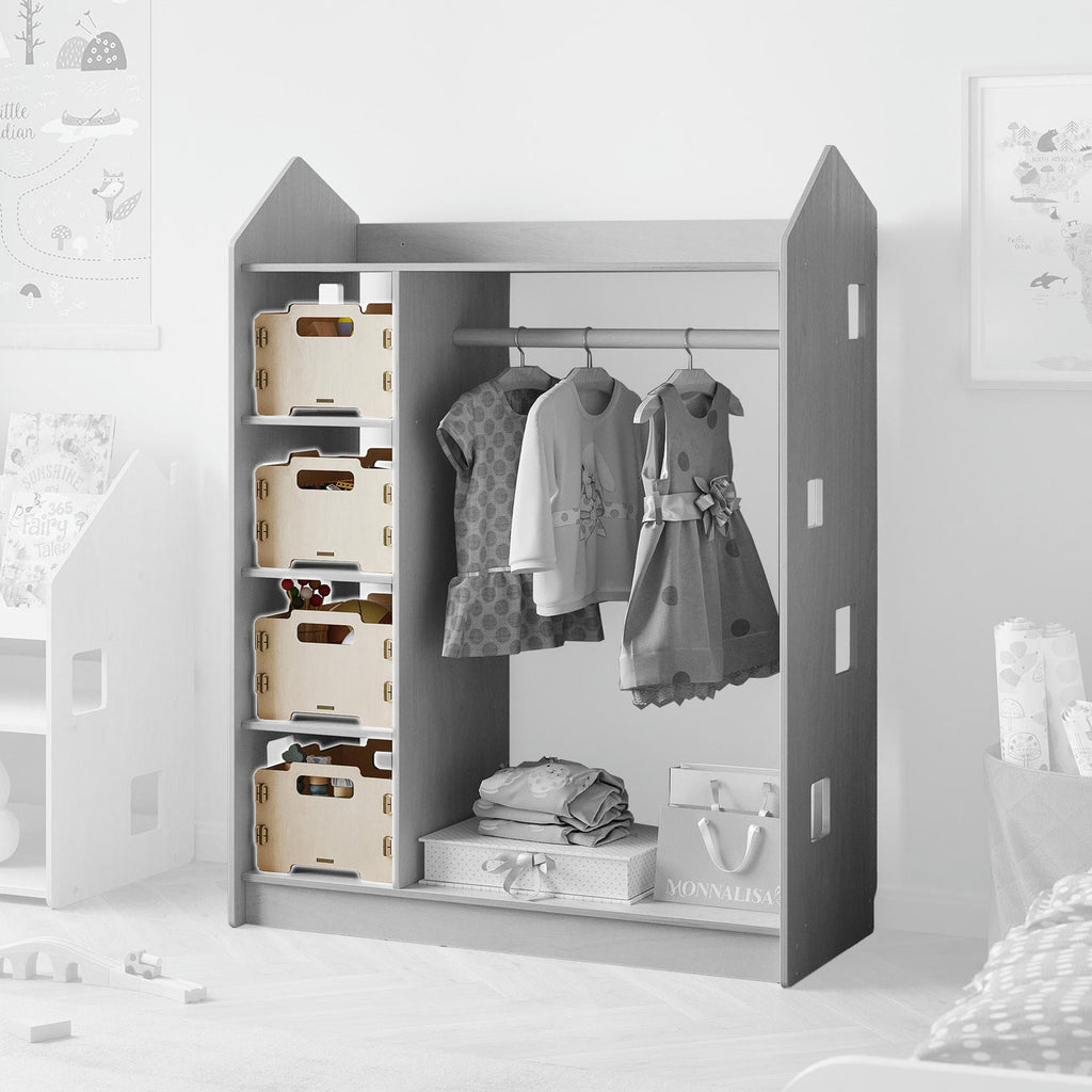 Egymásra rakható játéktároló doboz – natúr BusyKids