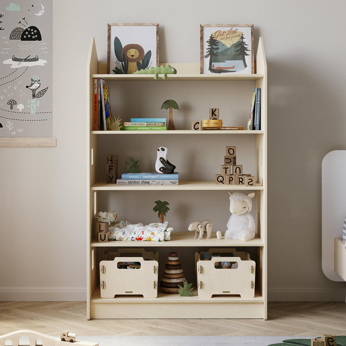 Egymásra rakható játéktároló doboz – natúr BusyKids