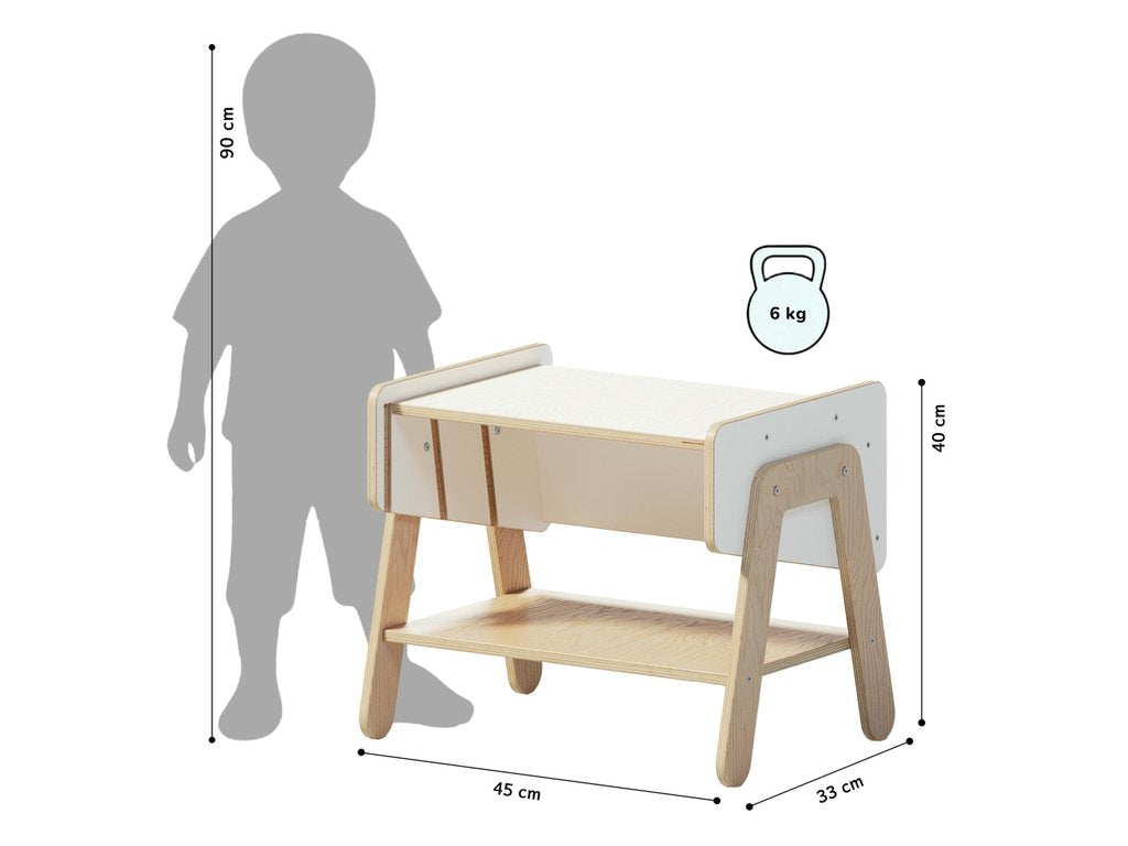 LILU 3az1-ben könyvespolc, szék és éjjeliszekrény – BusyKids BusyKids