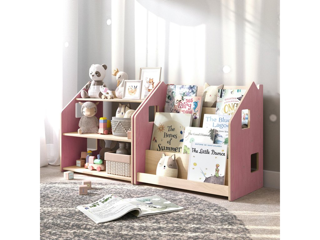 Montessori előre néző könyvespolc – pasztell – BusyKids BusyKids