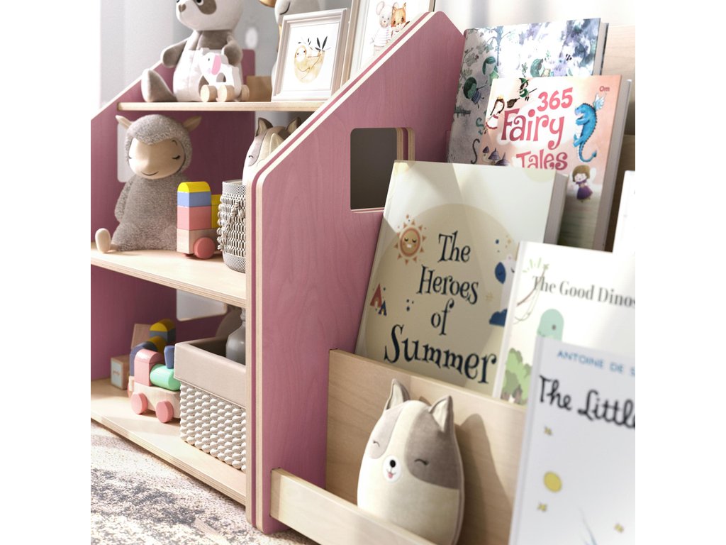 Montessori előre néző könyvespolc – pasztell – BusyKids BusyKids
