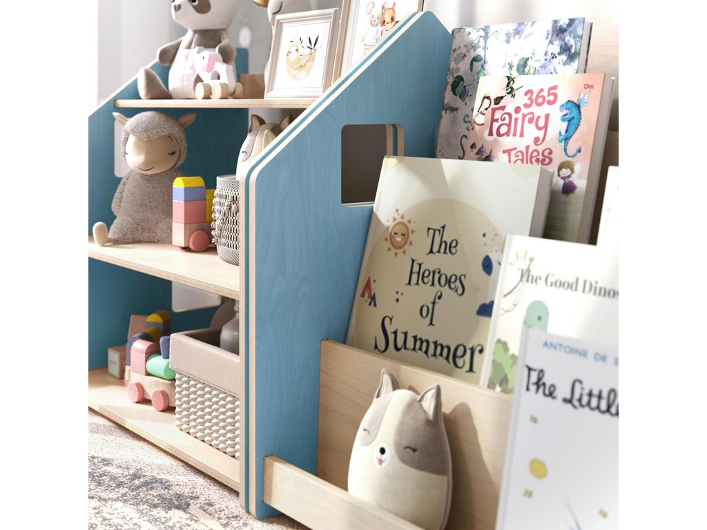 Montessori előre néző könyvespolc – pasztell – BusyKids BusyKids