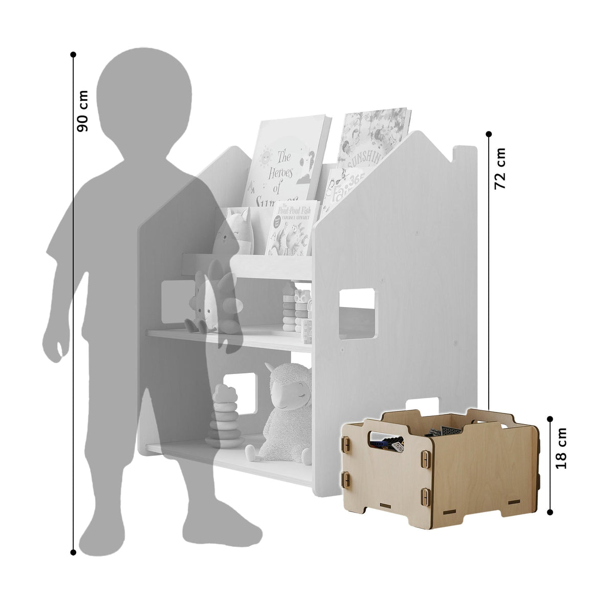 Egymásra rakható játéktároló doboz – natúr BusyKids