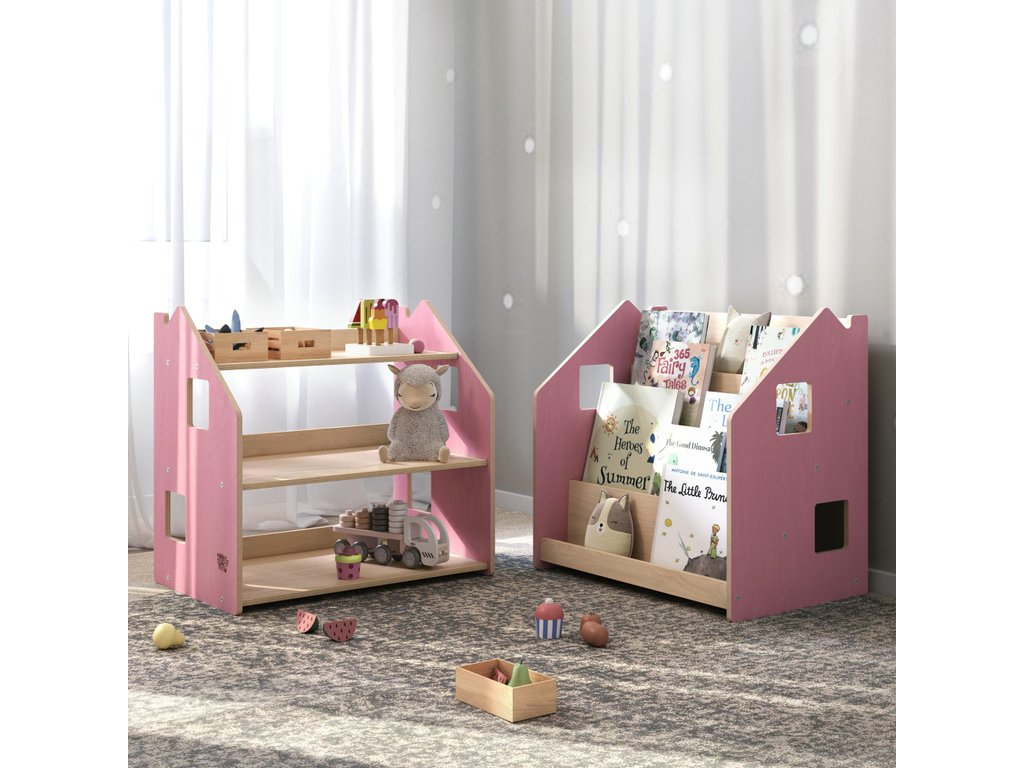 Montessori előre néző könyvespolc – pasztell – BusyKids BusyKids