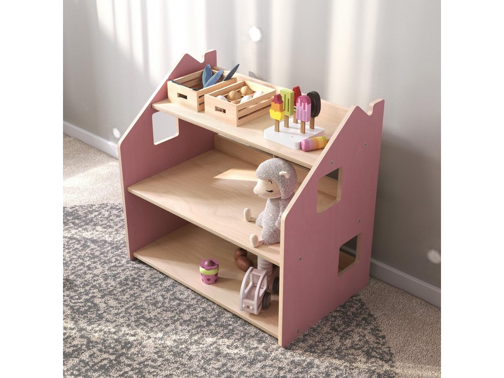 Montessori játéktároló polc – pasztell – BusyKids BusyKids