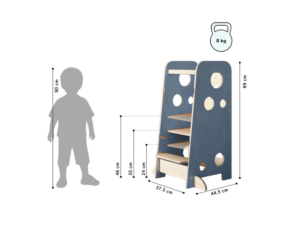 XL állítható tanulótorony 3az1-ben – 89 cm – BusyKids BusyKids