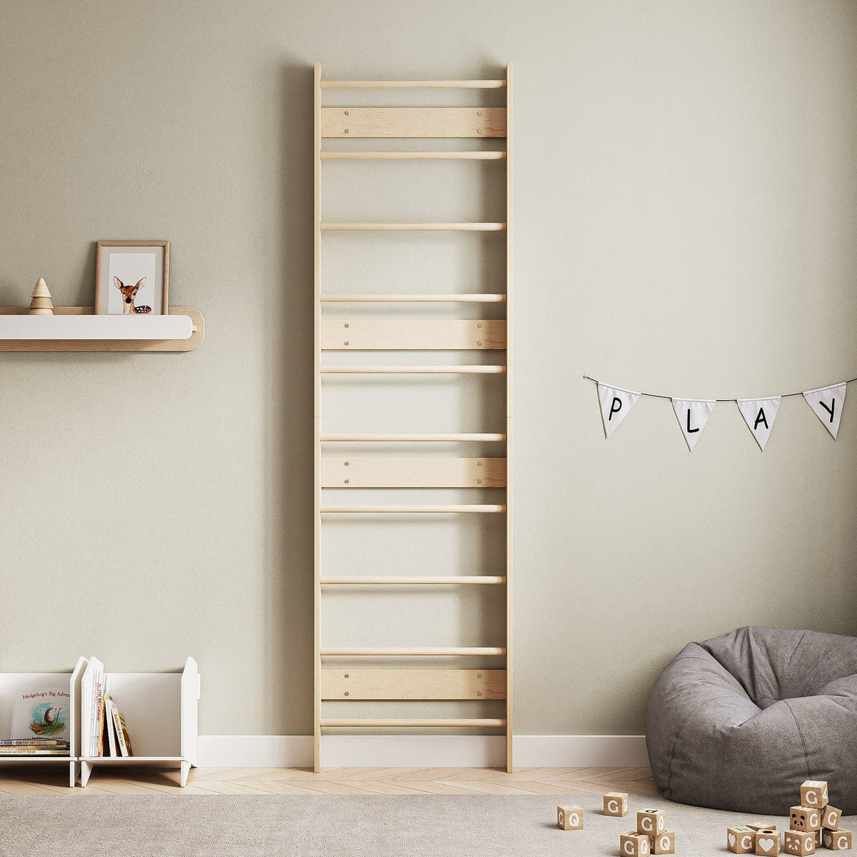 EVERGYM fa bordásfal – alapmodell, natúr BusyKids