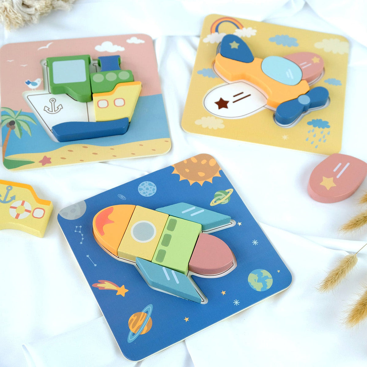Közlekedési puzzle szett 6az1-ben BusyKids