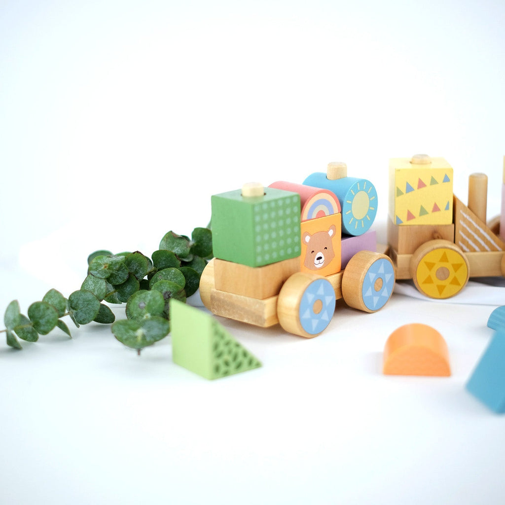Húzható farm vonat – rakosgatható elemekkel BusyKids