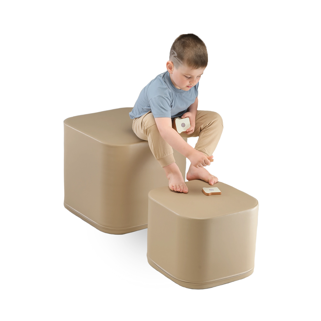 Small Play Pouf Cube - Beige IGLU