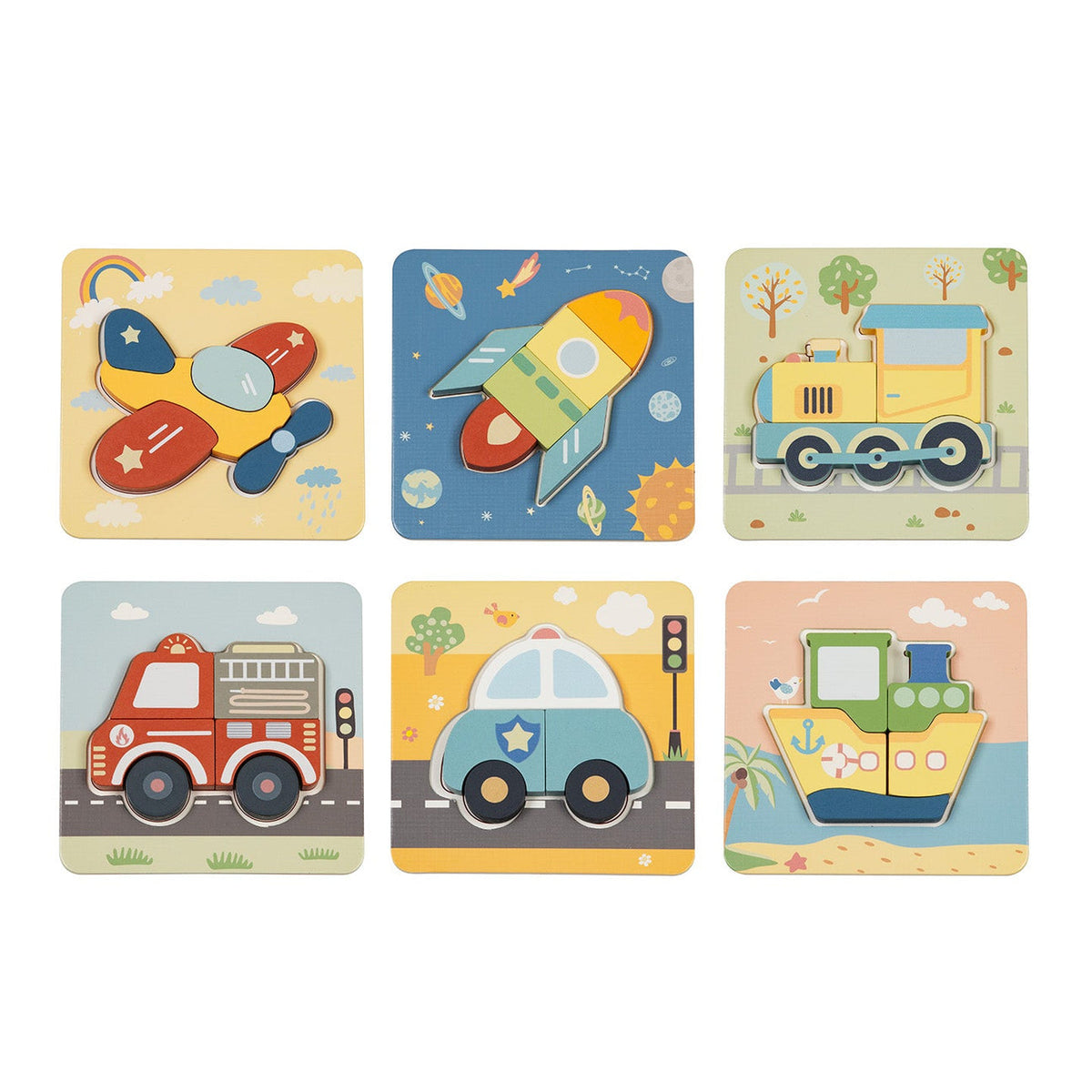 Közlekedési puzzle szett 6az1-ben BusyKids