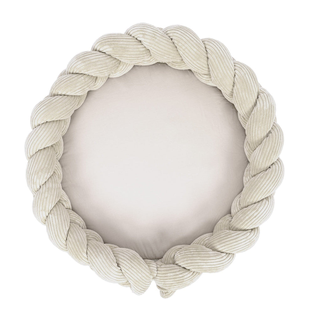 Baby Nest & Play Mat With Crib Bumper Braid - Ecru