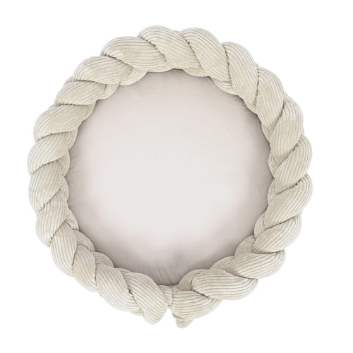 Baby Nest & Play Mat With Crib Bumper Braid - Ecru