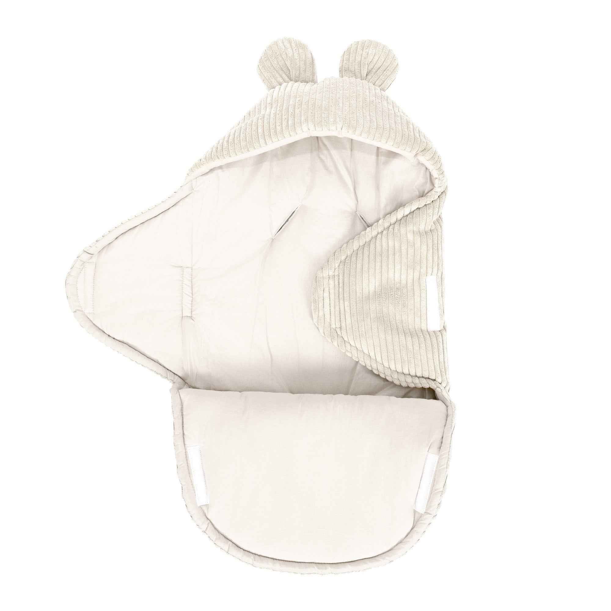 Baby Swaddle with Bear Ears – Ecru