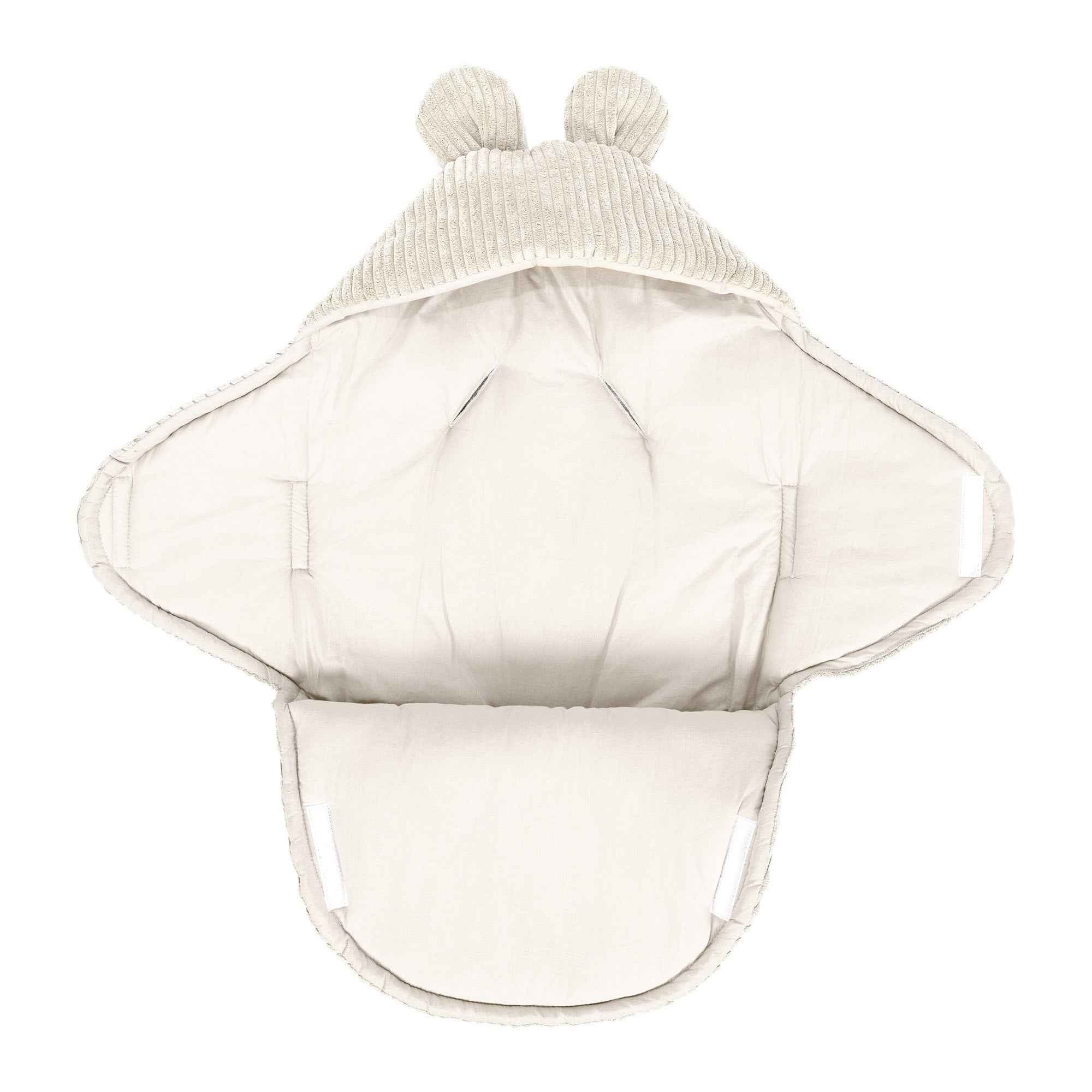 Baby Swaddle with Bear Ears – Ecru