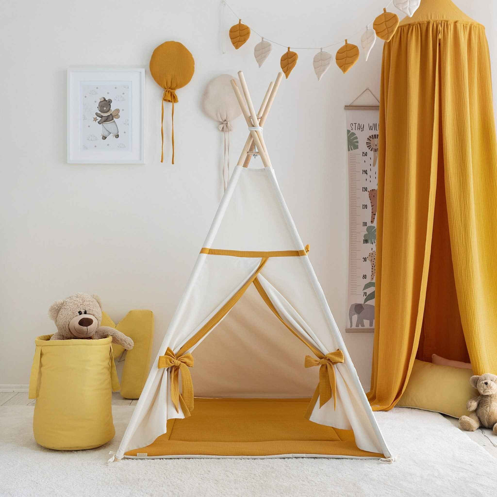 Beige-Mustard Teepee Tent