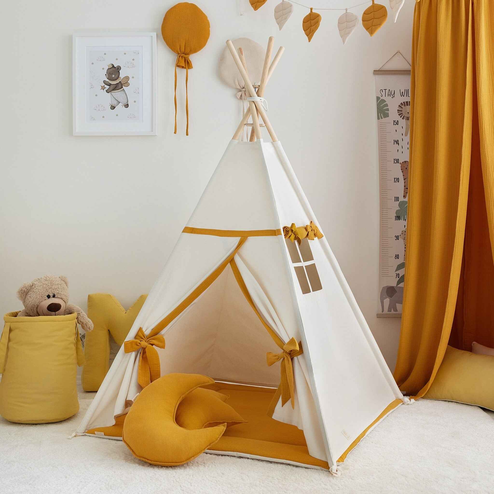 Beige-Mustard Teepee Tent