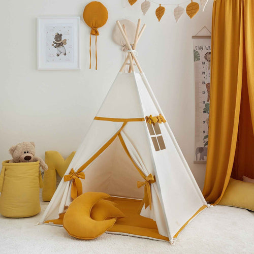 Beige-Mustard Teepee Tent