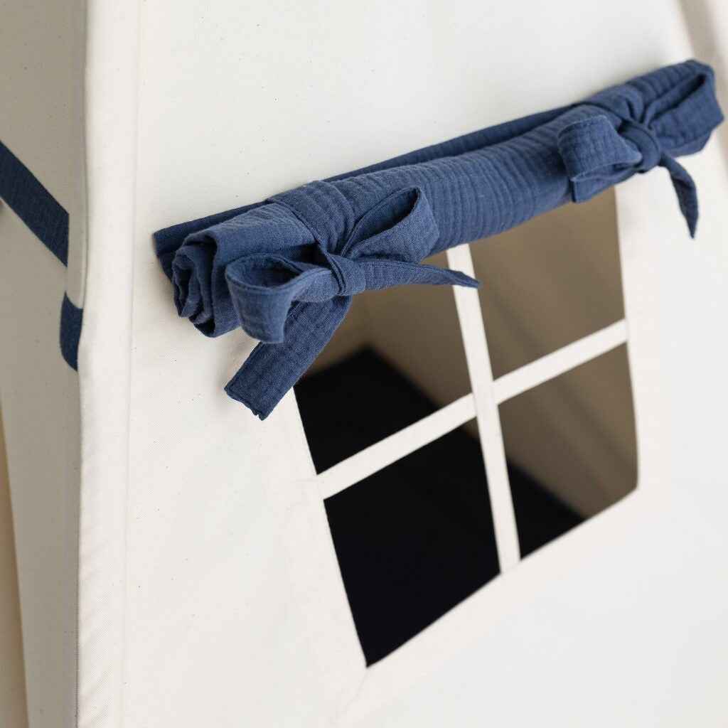 Beige-Navy Blue Teepee Tent