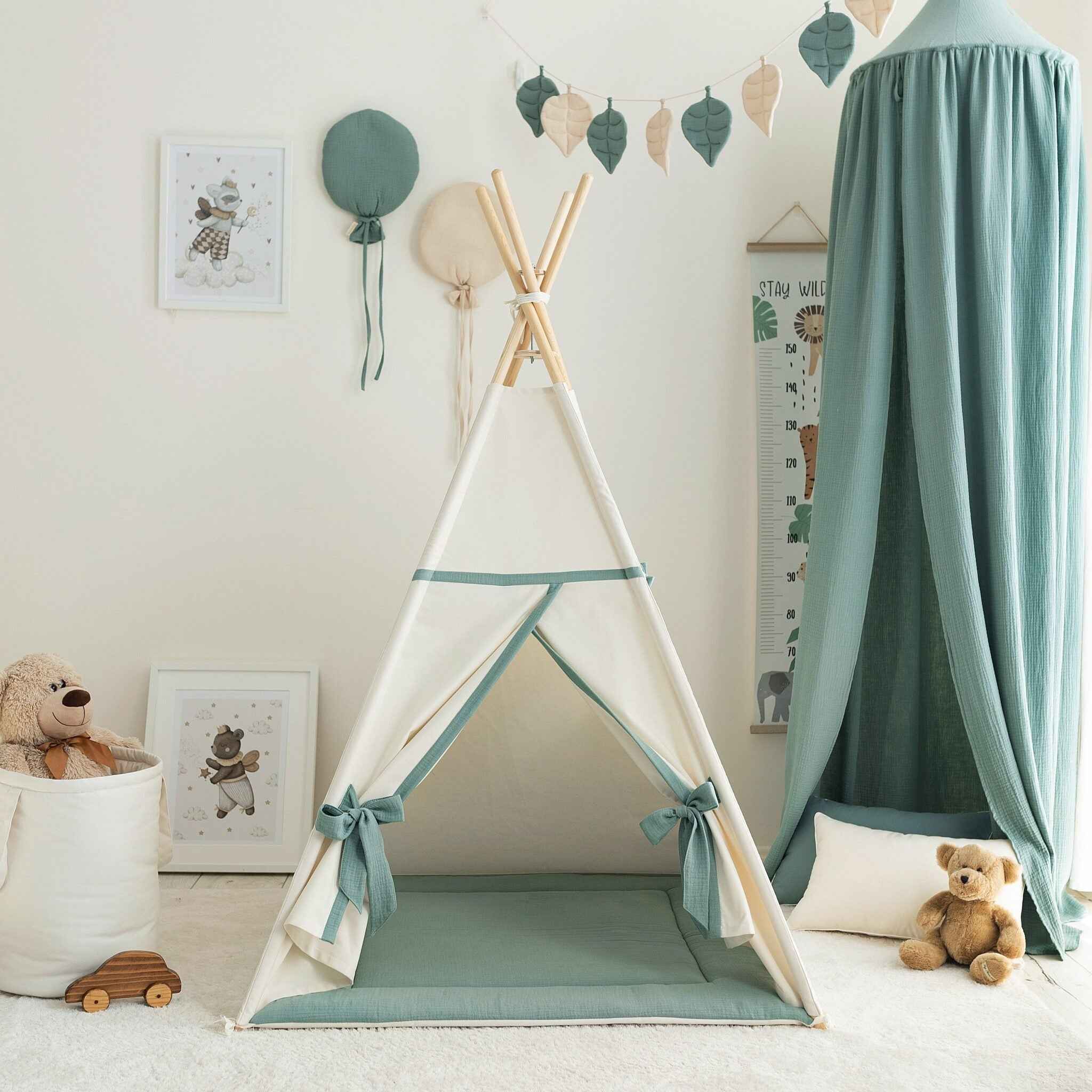Beige-Sage Teepee Tent