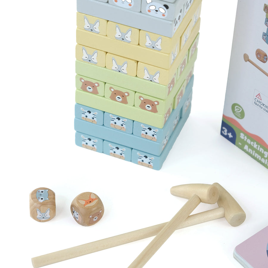 Állatos toronyépítő ügyességi játék – BusyKids