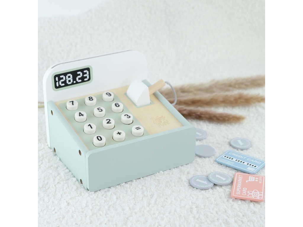 Fa játék pénztárgép vonalkódolvasóval – BusyKids