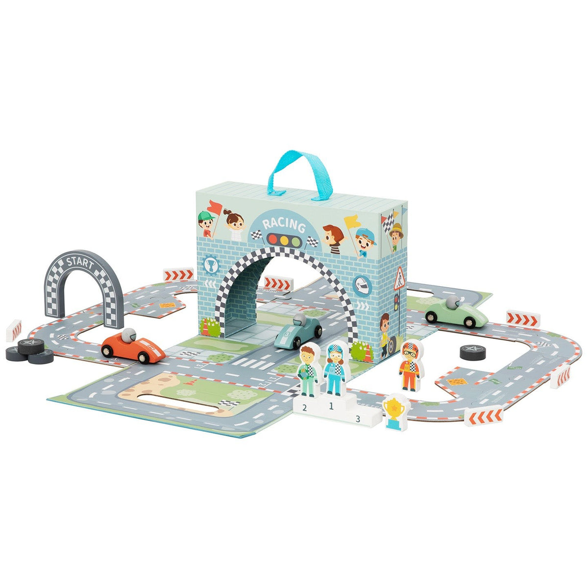 Hordozható játékdoboz – autóverseny – BusyKids