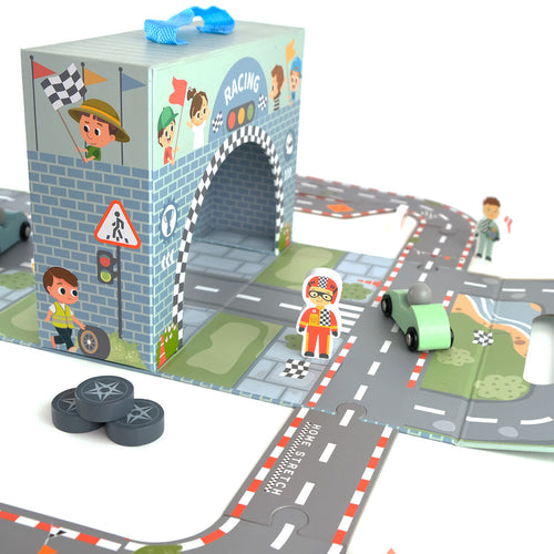 Hordozható játékdoboz – autóverseny – BusyKids