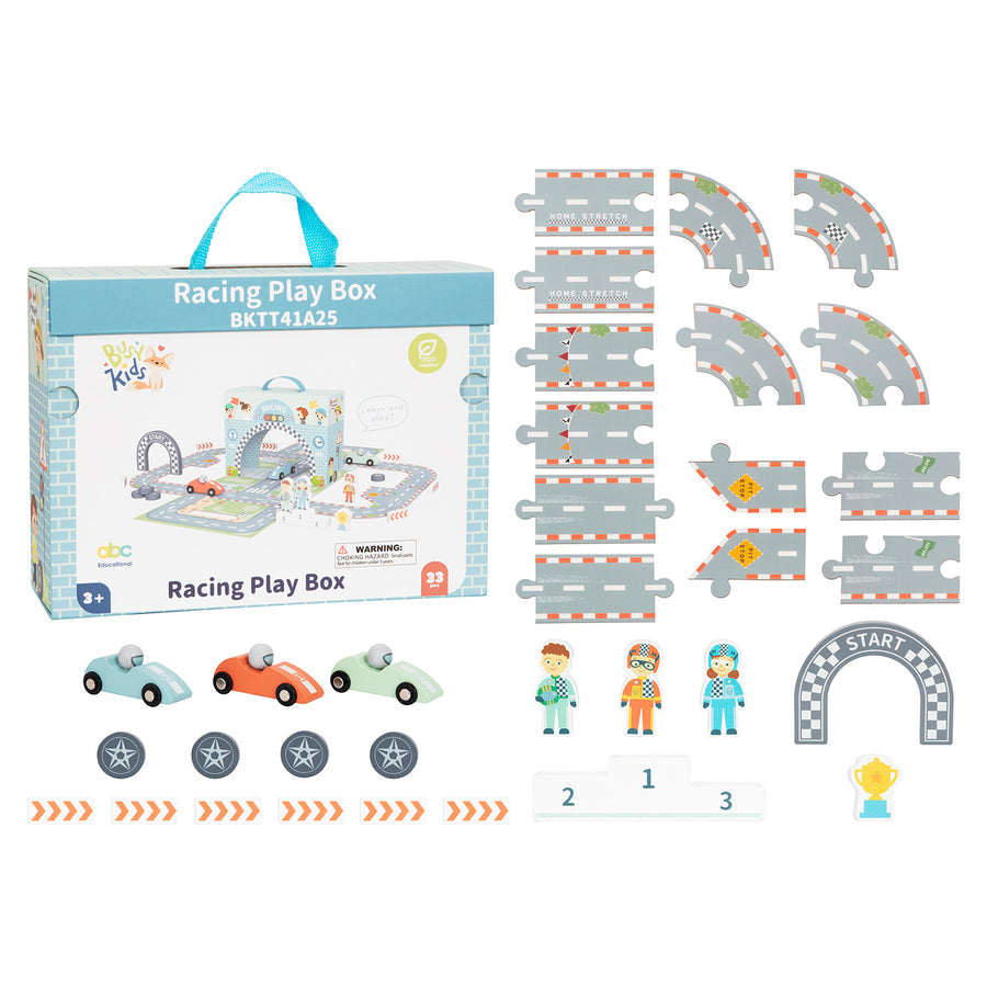 Hordozható játékdoboz – autóverseny – BusyKids