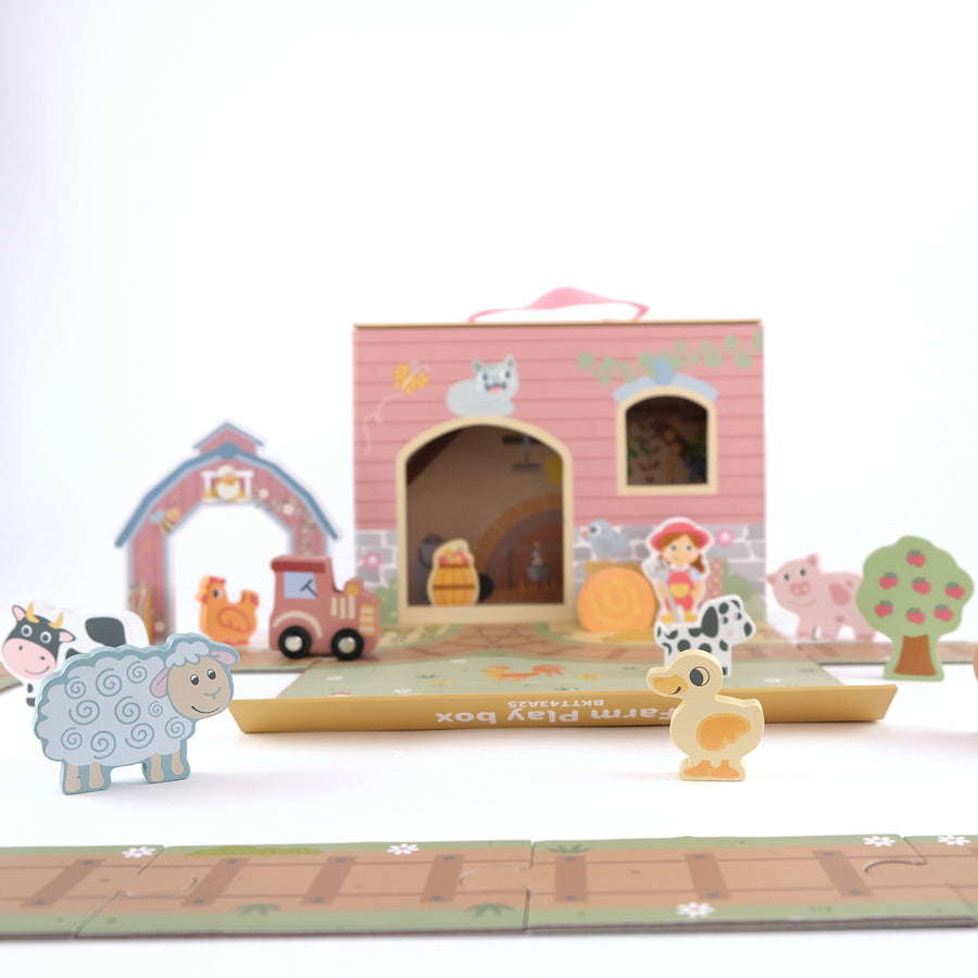 Hordozható játékdoboz – farm – BusyKids