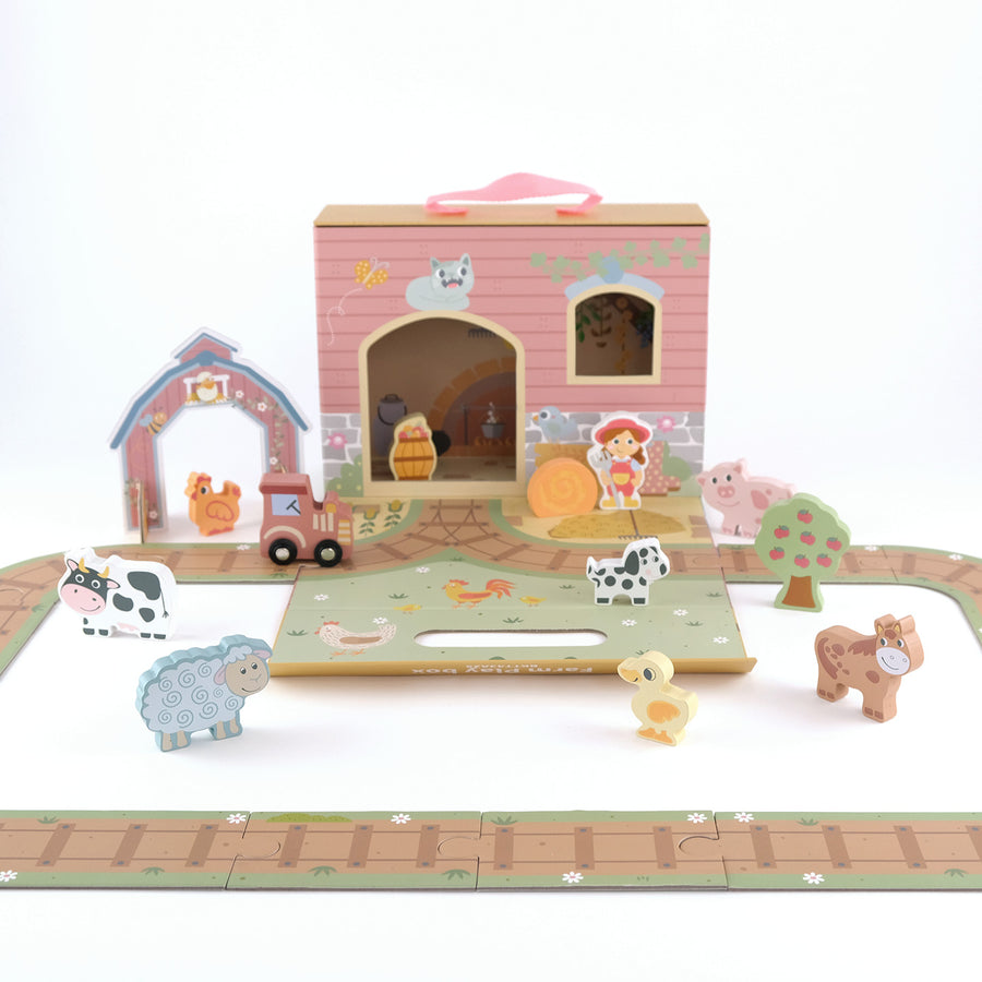 Hordozható játékdoboz – farm – BusyKids
