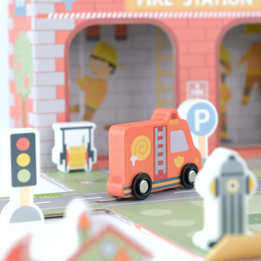 Hordozható játékdoboz – tűzoltóság – BusyKids