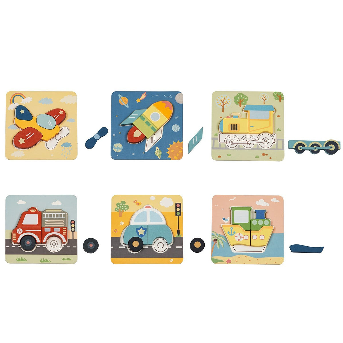 Közlekedési puzzle szett 6az1-ben – BusyKids