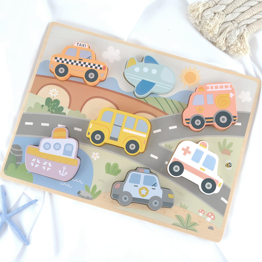 Vastag fa puzzle – közlekedés – BusyKids
