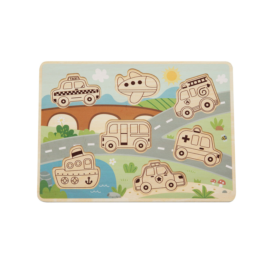 Vastag fa puzzle – közlekedés – BusyKids