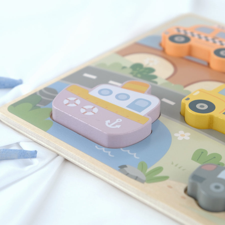 Vastag fa puzzle – közlekedés – BusyKids