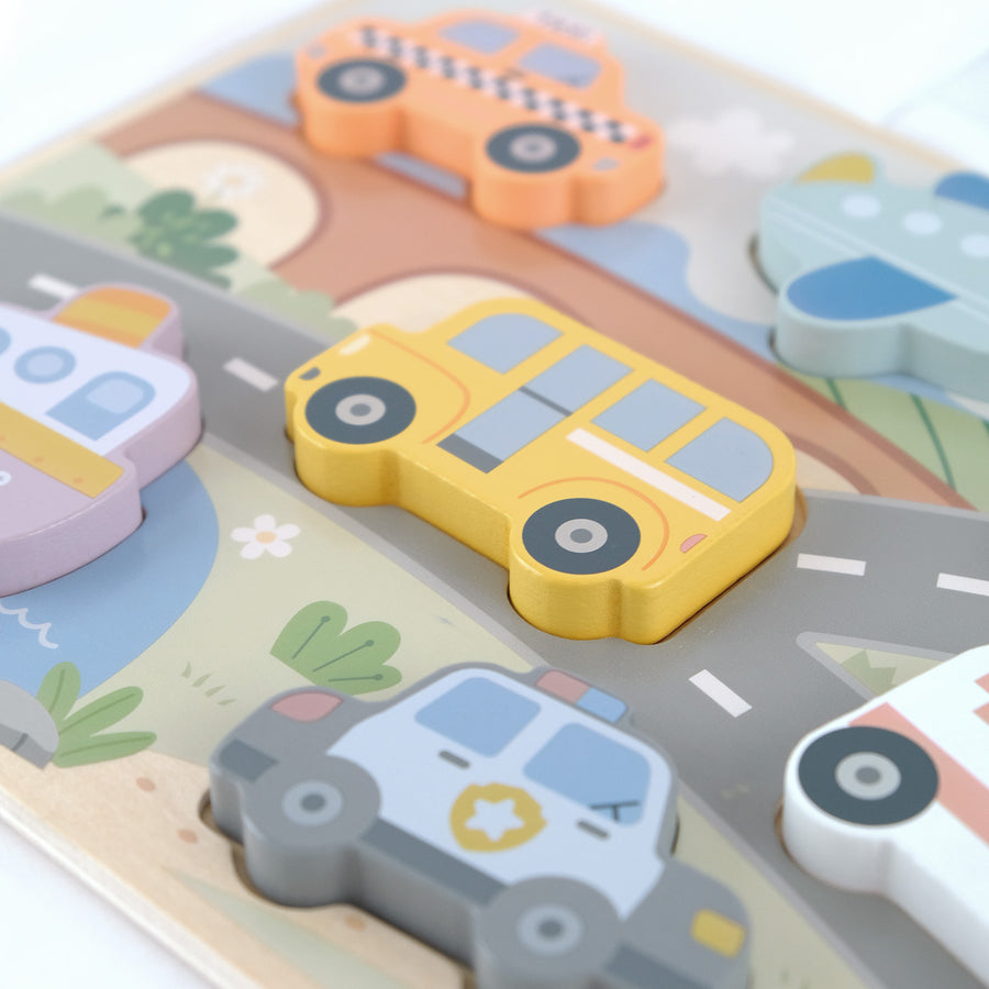 Vastag fa puzzle – közlekedés – BusyKids