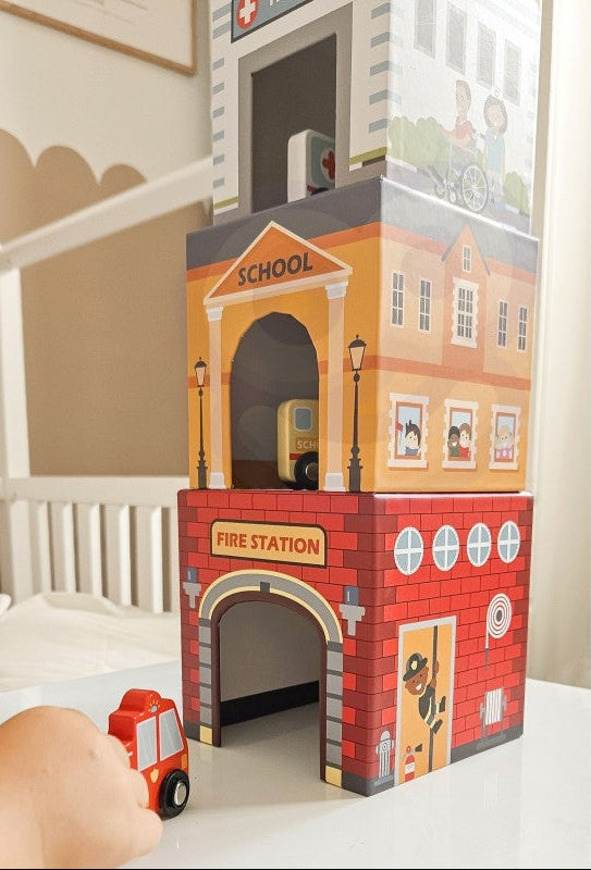 City Vehicles in Boxes Puzzle Cubes