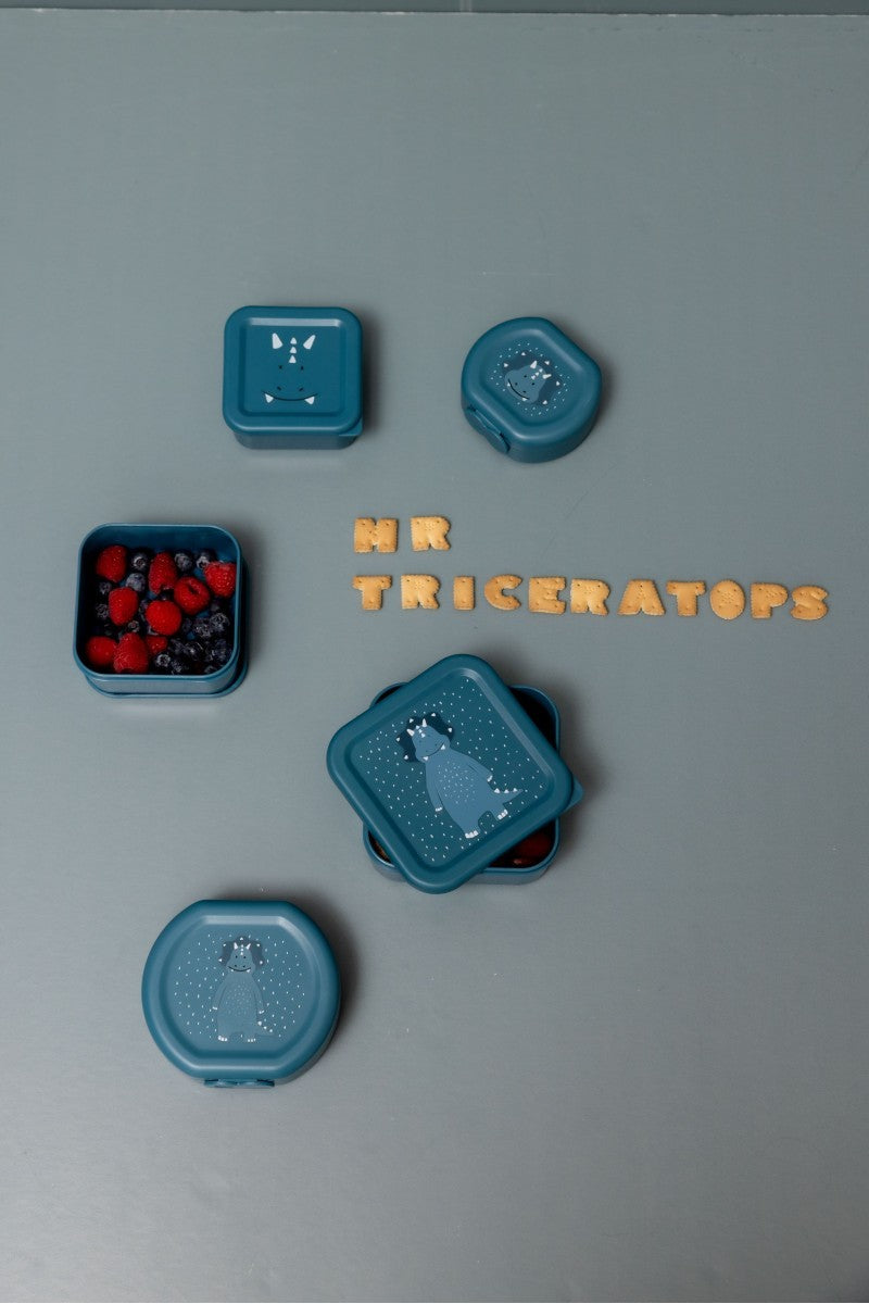 Egymásba rakható uzsonnás dobozok, 3 db – Mr. Triceratops – Trixie Baby