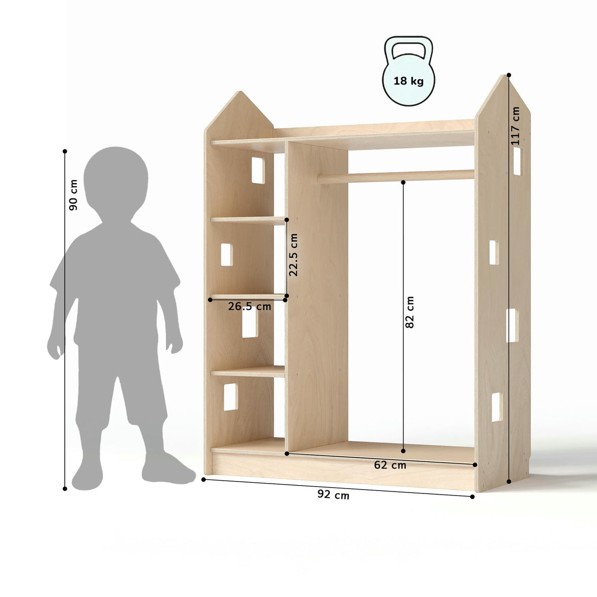 Házikó formájú nyitott gyerekszekrény – BusyKids