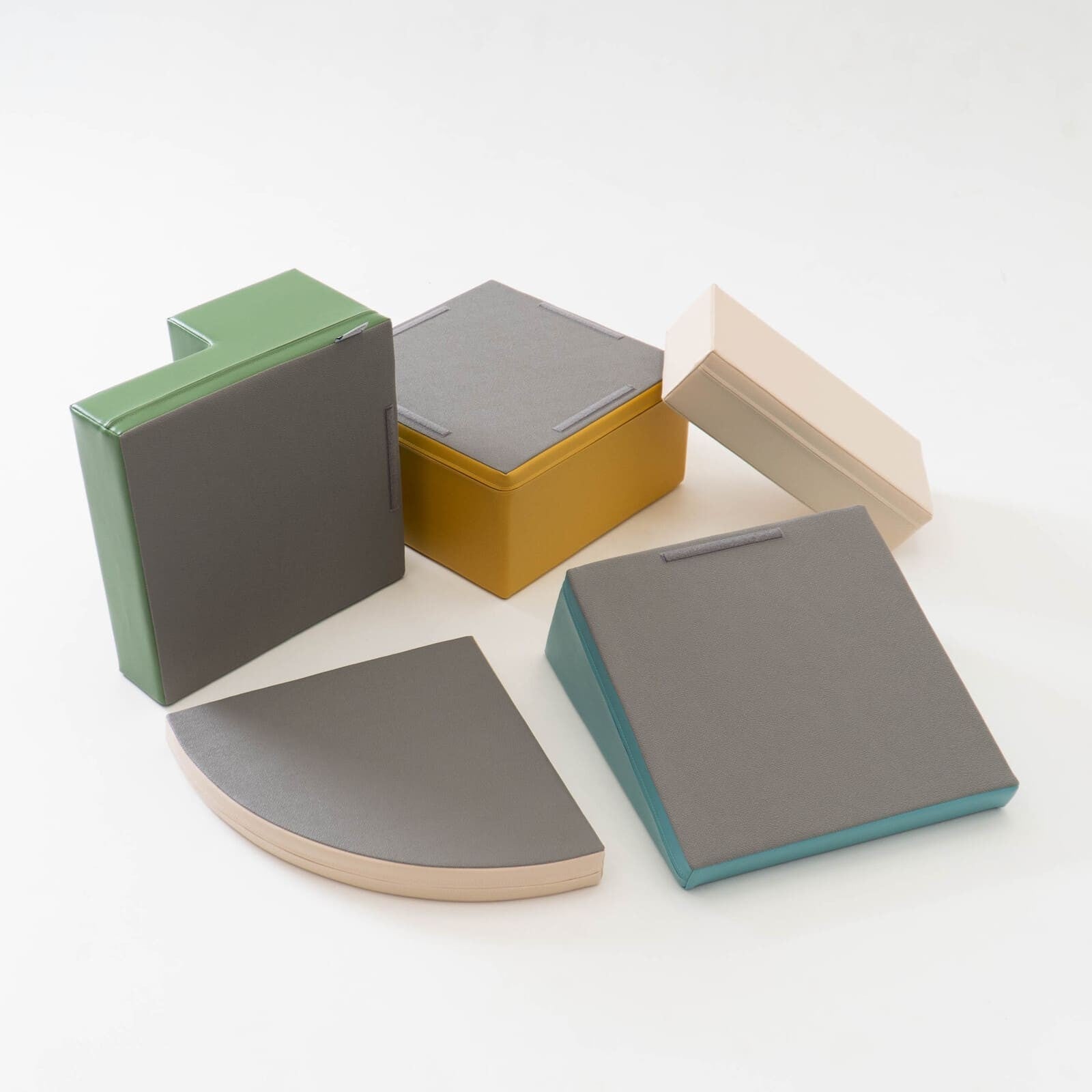 Soft Play 5 Foam Block Set - Pastel Turquoise Corner Climber