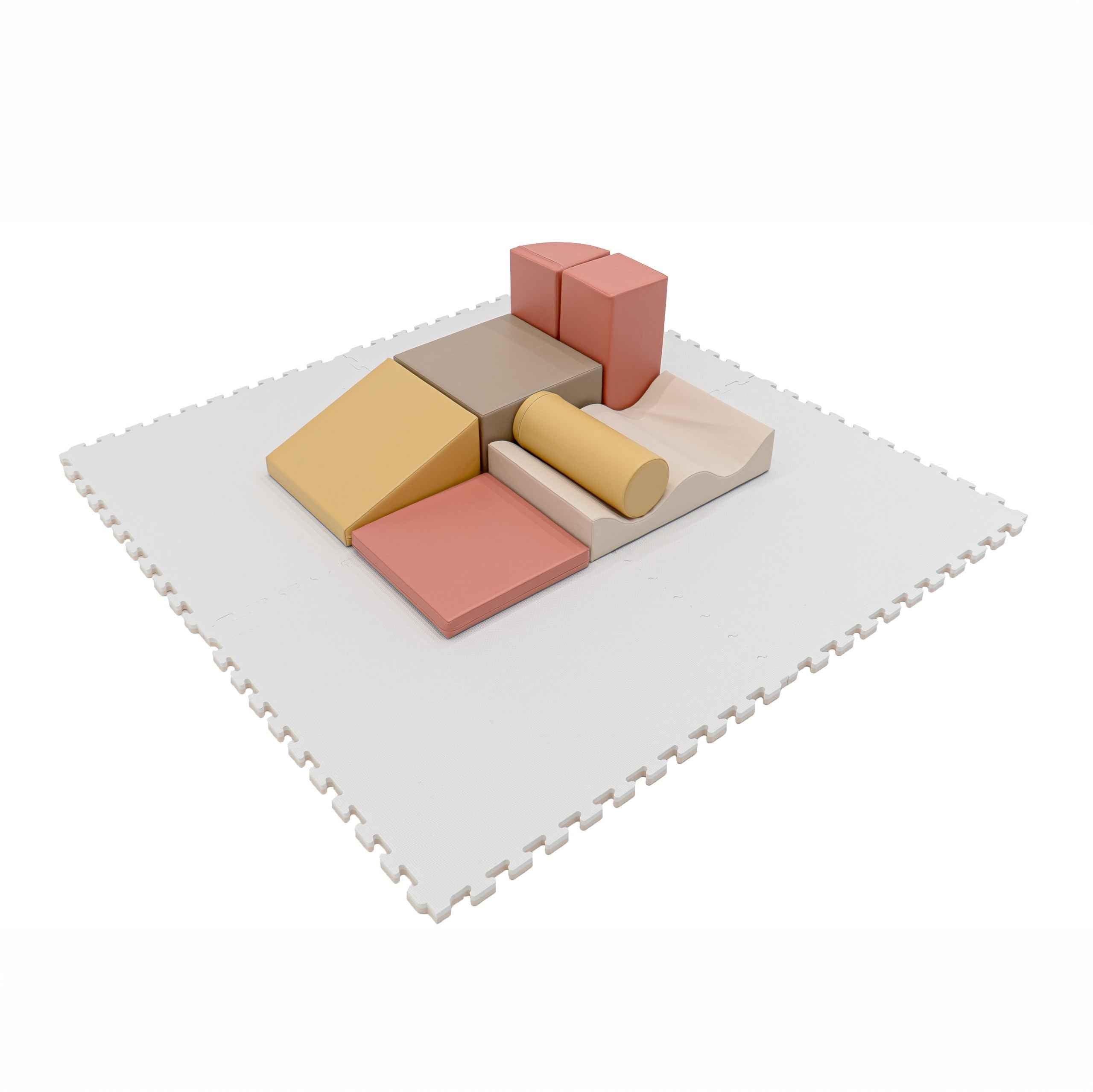 Nagy habszivacs puzzle szőnyegkészlet – bézs / fehér – IGLU
