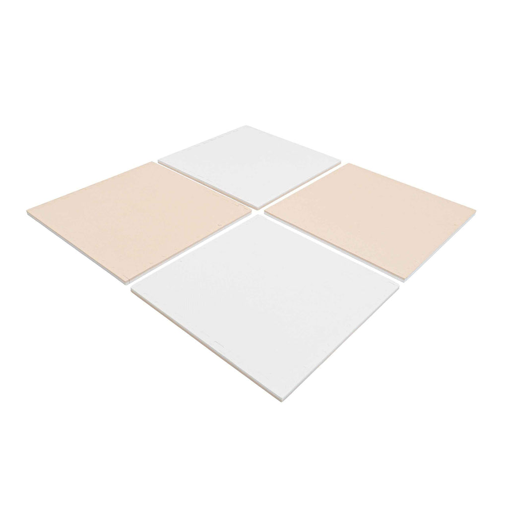 Nagy habszivacs puzzle szőnyegkészlet – bézs / fehér – IGLU