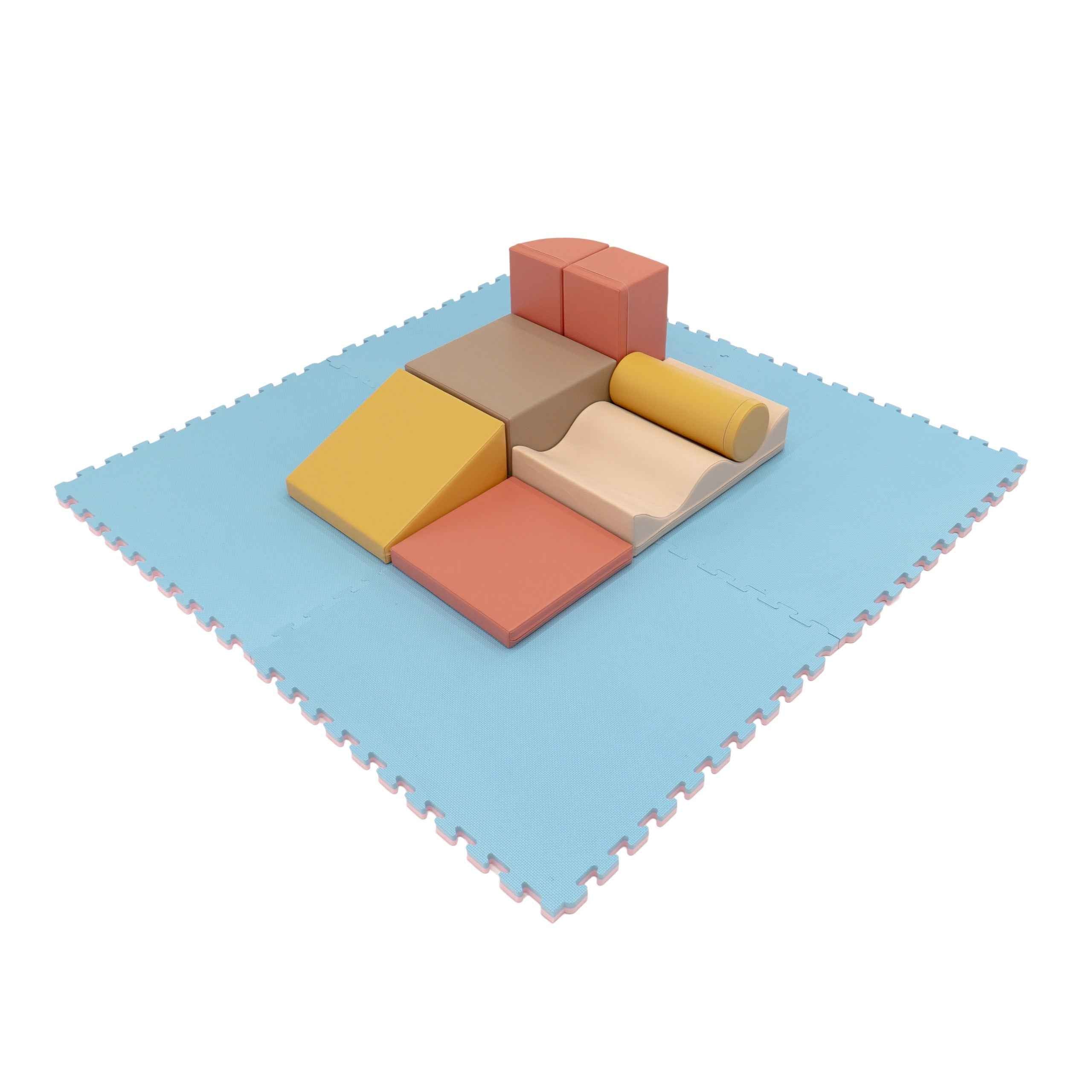 Nagy habszivacs puzzle szőnyegkészlet – baba rózsaszín / baba kék – IGLU