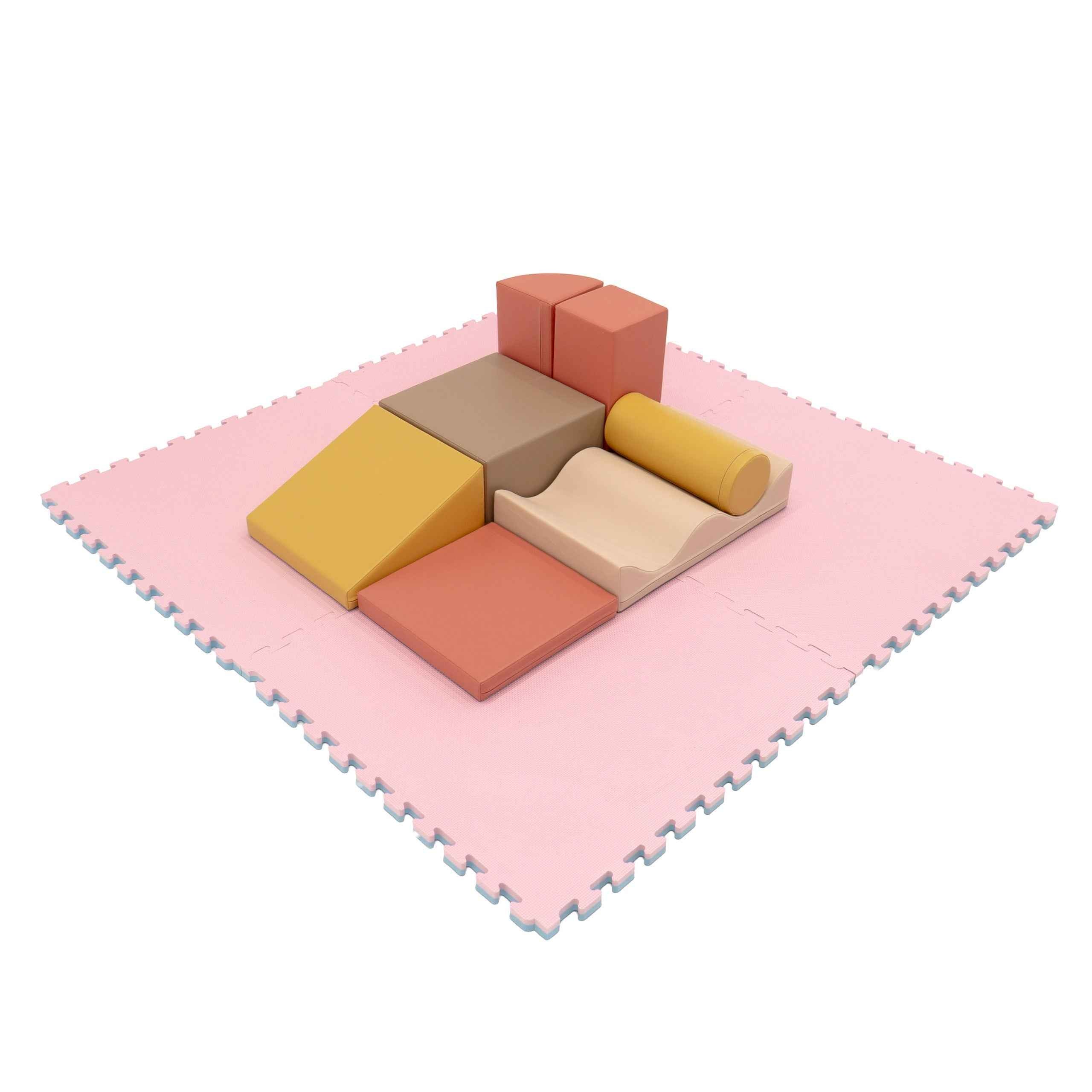 Nagy habszivacs puzzle szőnyegkészlet – baba rózsaszín / baba kék – IGLU