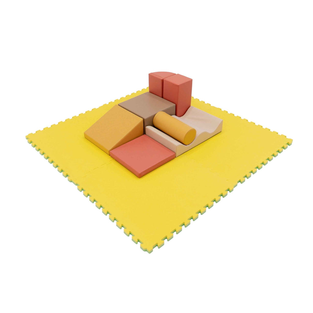 Nagy habszivacs puzzle szőnyegkészlet – tavaszi zöld / sárga – IGLU